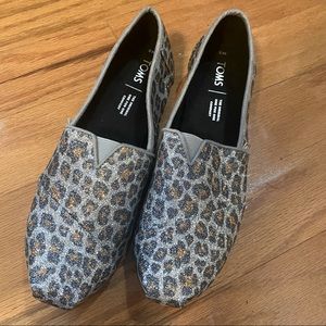 TOMS Glitter Leopard Flats